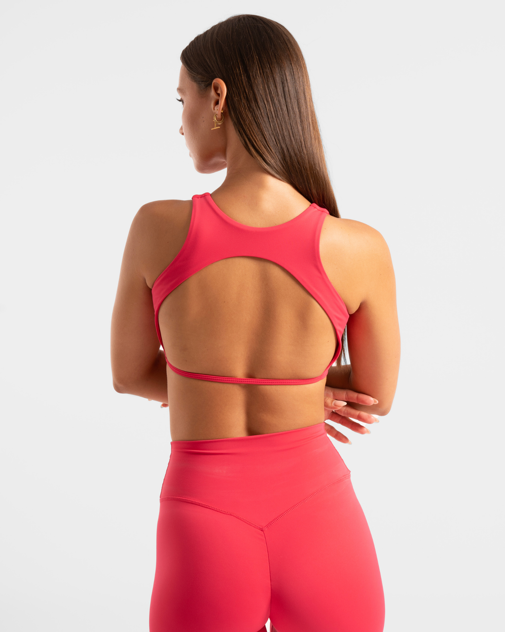 Backless Cropped Tank - Raspberry